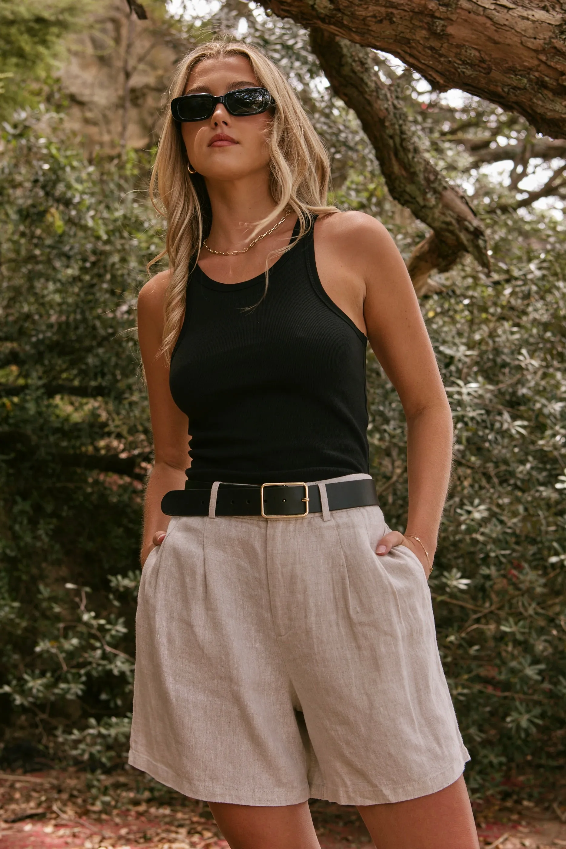 Nomadic Natural Linen Relaxed Structured Shorts