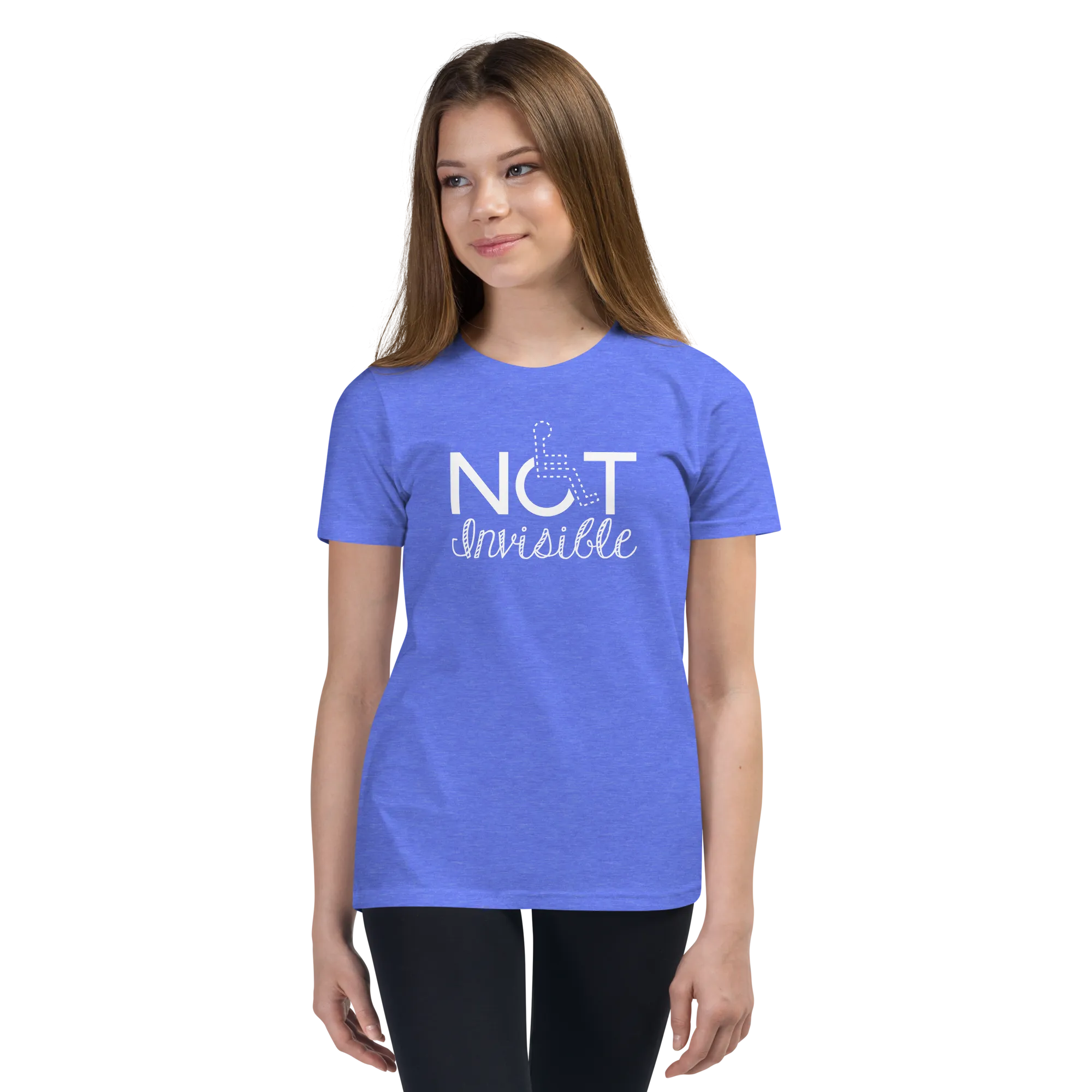 Not Invisible (Youth Dark Color T-Shirts - Fancy Font)
