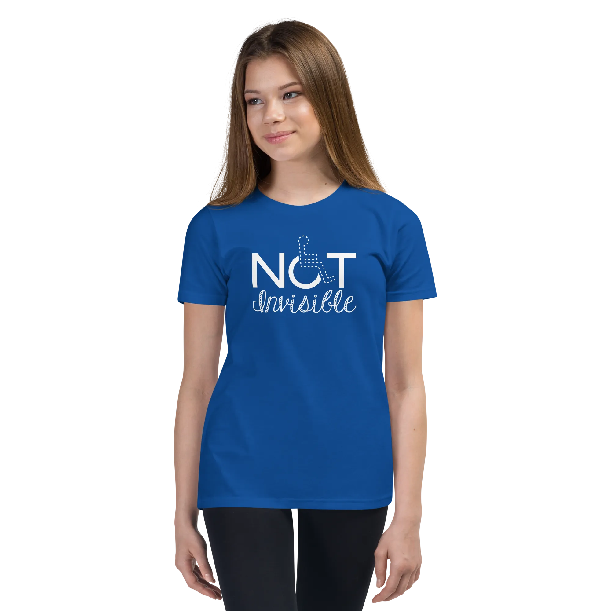 Not Invisible (Youth Dark Color T-Shirts - Fancy Font)