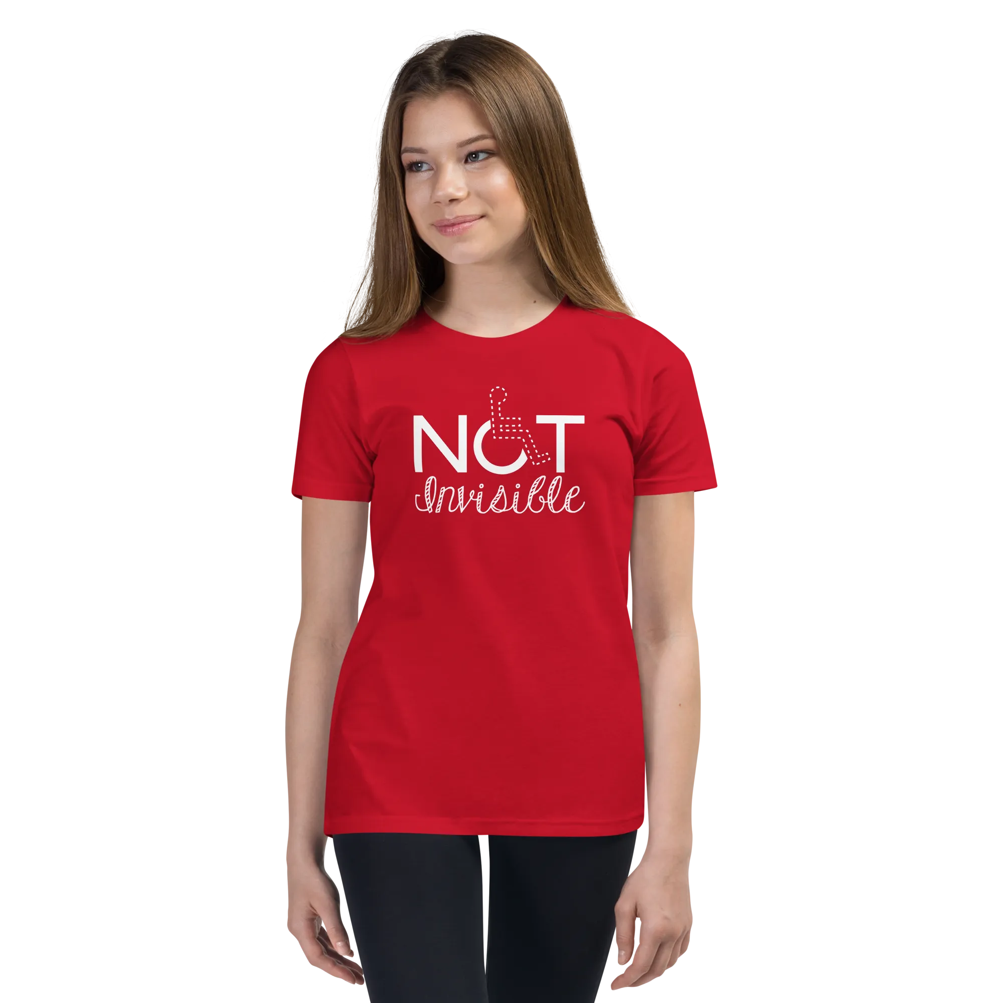 Not Invisible (Youth Dark Color T-Shirts - Fancy Font)