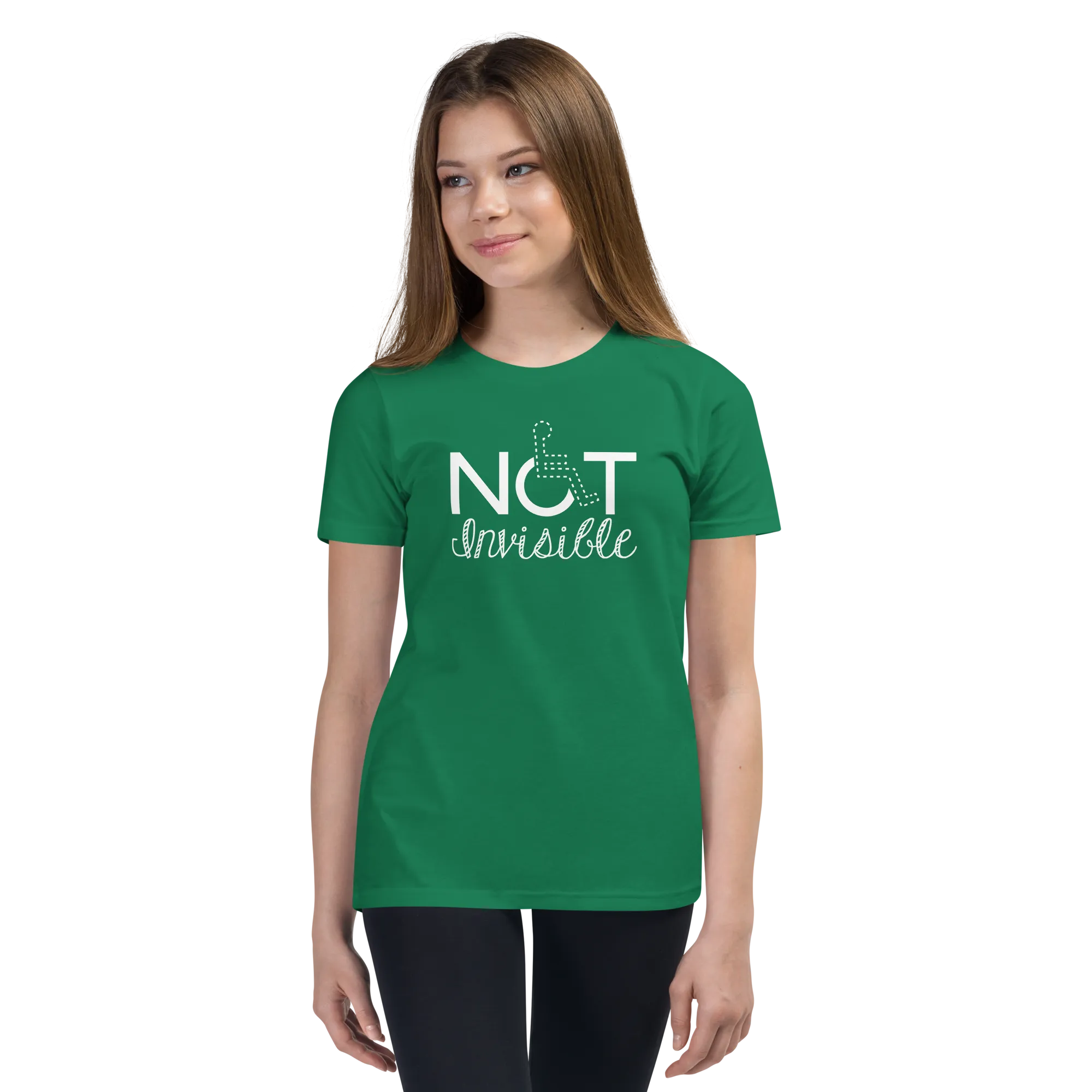 Not Invisible (Youth Dark Color T-Shirts - Fancy Font)