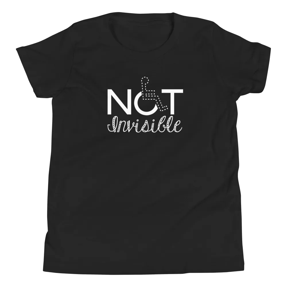Not Invisible (Youth Dark Color T-Shirts - Fancy Font)