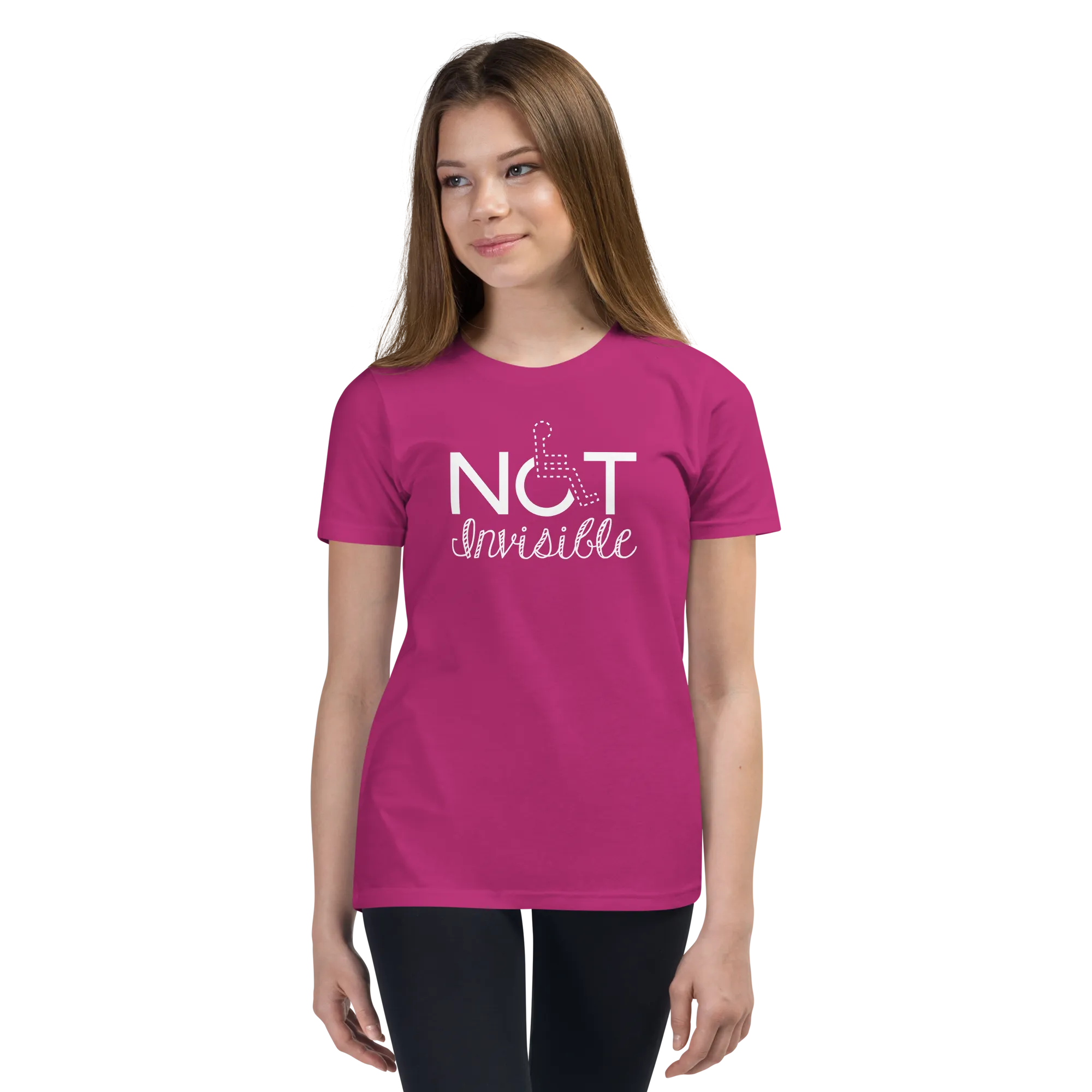 Not Invisible (Youth Dark Color T-Shirts - Fancy Font)