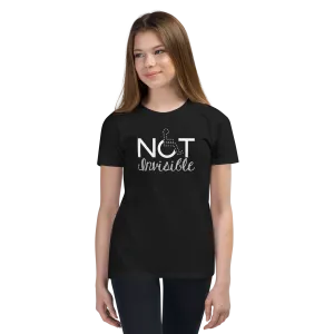 Not Invisible (Youth Dark Color T-Shirts - Fancy Font)