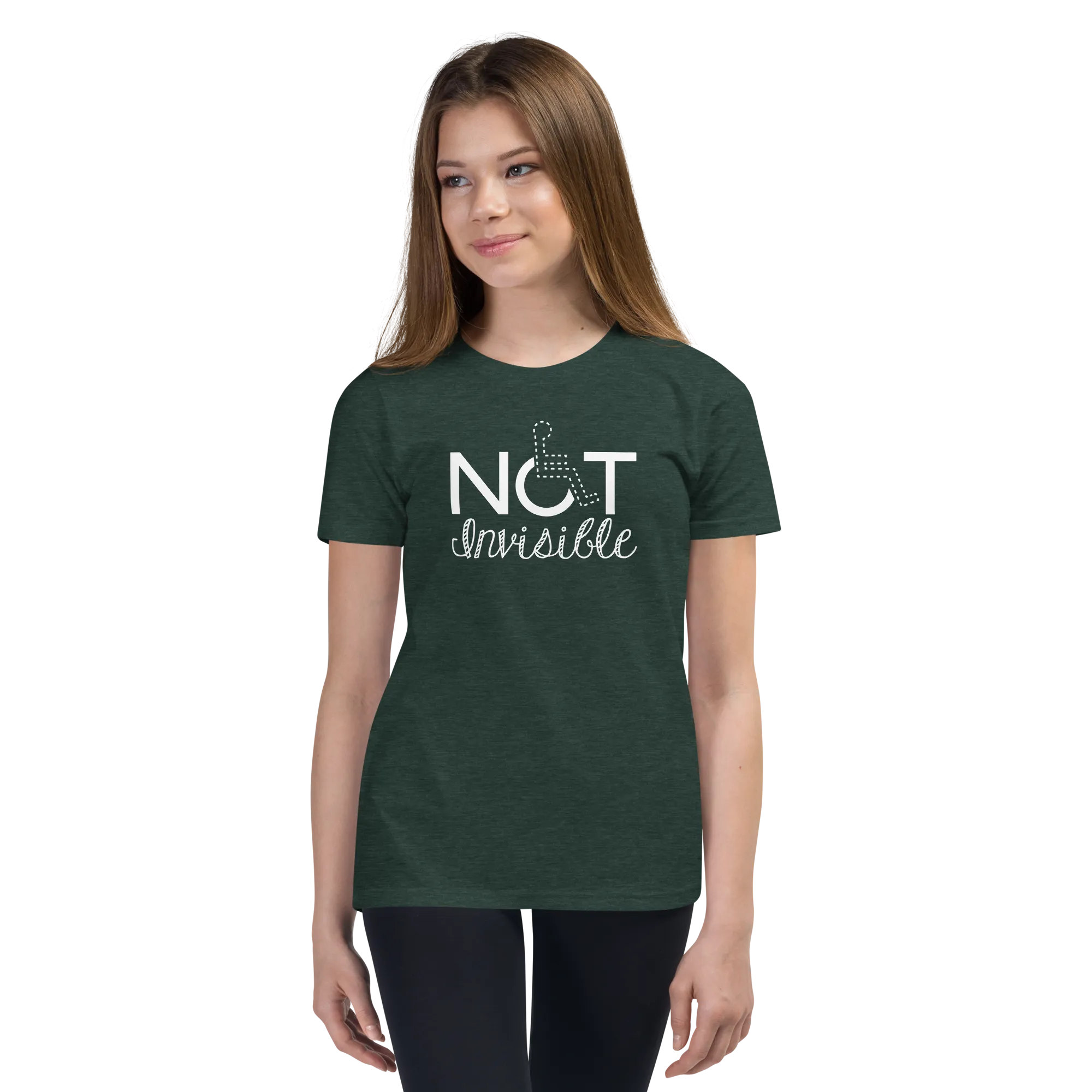 Not Invisible (Youth Dark Color T-Shirts - Fancy Font)