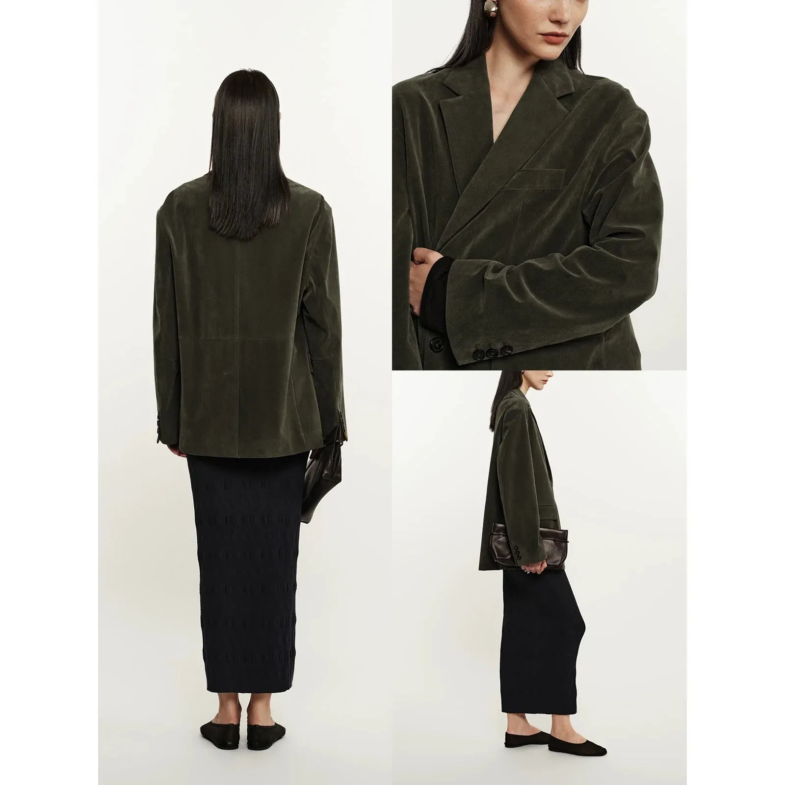 Notch Lapel Velvet Blazer