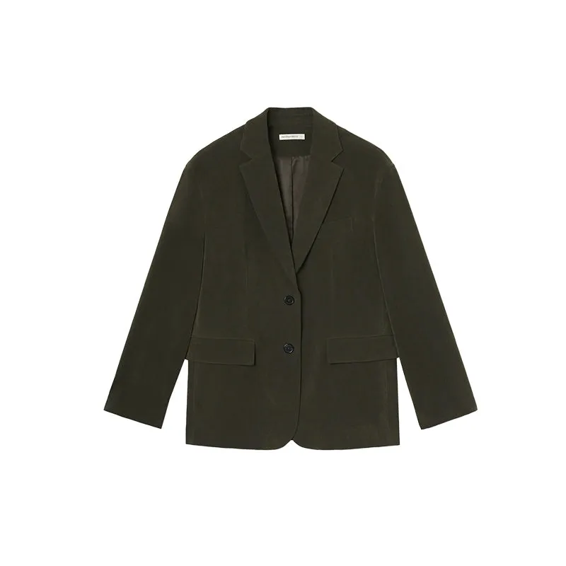 Notch Lapel Velvet Blazer