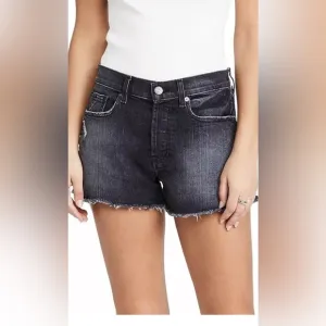 NWT 7 For all Mankind Monroe Jean Short in Eclipse Black sz 24 Stretch Denim