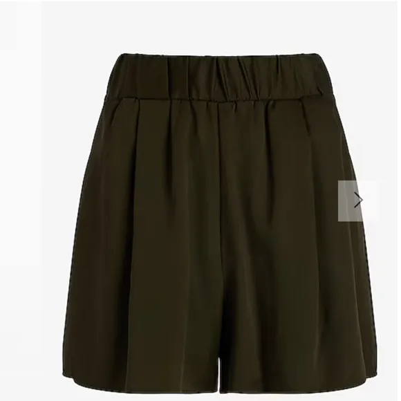 NWT! Express - Super High Waisted Satin Pleated Pull On Shorts