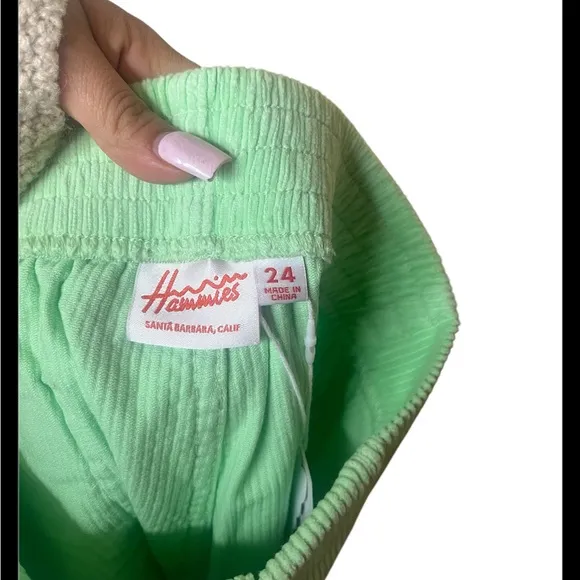 NWT hammies honeydew corduroy shorts size 24