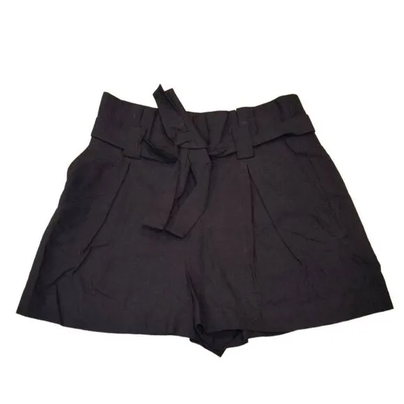 NWT L'agence Size 2 Black Paperbag Shorts