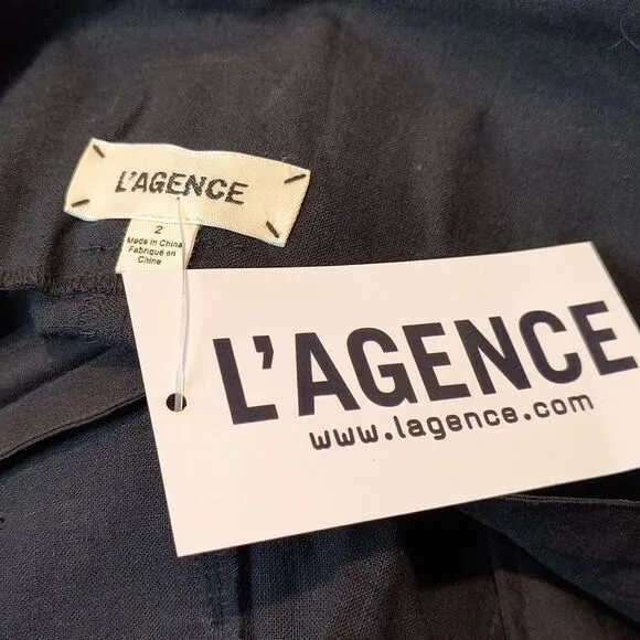 NWT L'agence Size 2 Black Paperbag Shorts