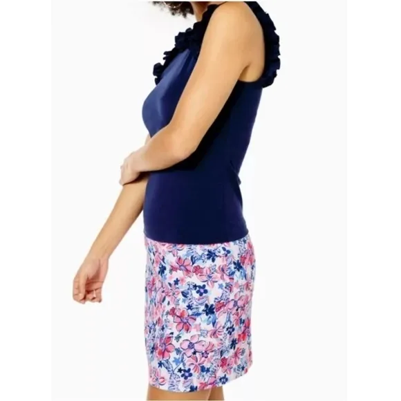 NWT Lilly Pulitzer Pink Navy Jonas High-Waisted Skort Party Like a Lobstar