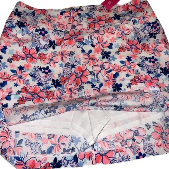NWT Lilly Pulitzer Pink Navy Jonas High-Waisted Skort Party Like a Lobstar