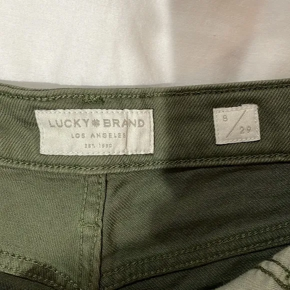 NWT Lucky Brand Cut Off Jean Shorts in Classic Green Distressed size 8/29