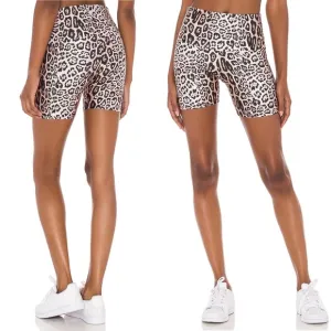 NWT Onzie High Rise 5” Biker Short in Leopard Print Size XS Athleisure Shorts