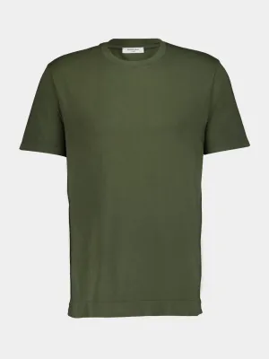 Olive Cotton Crew Neck T-Shirt