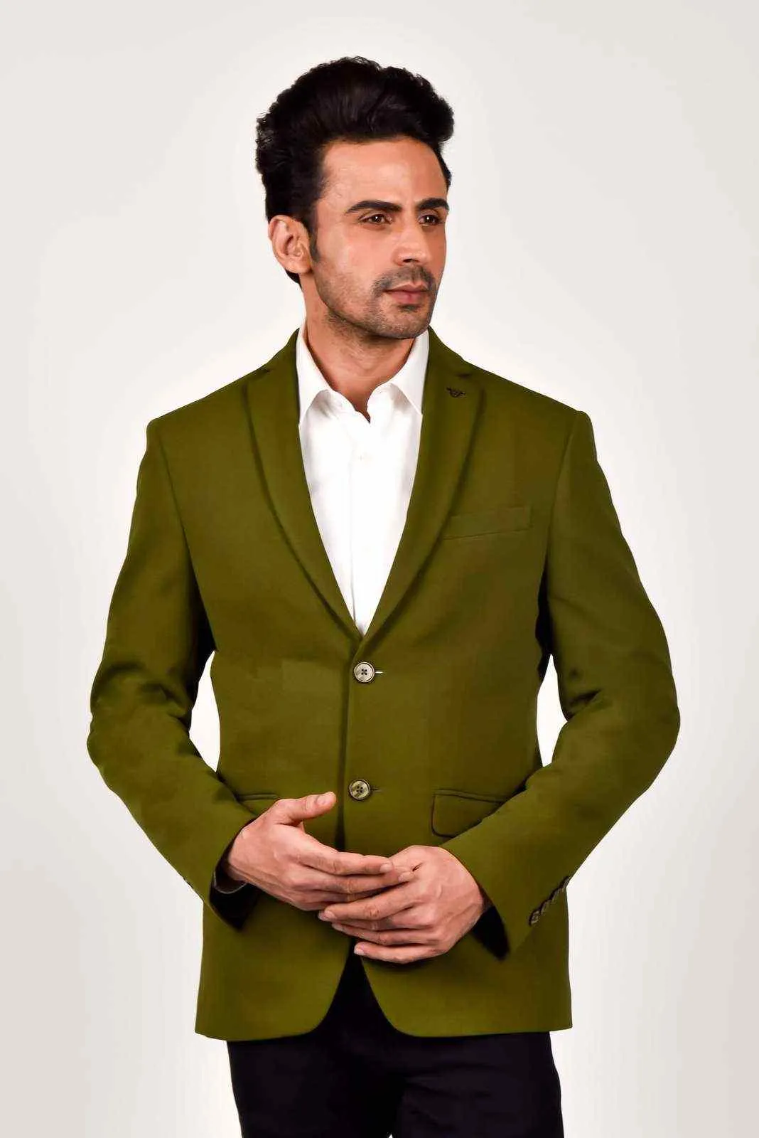 Olive Knitted Blazer
