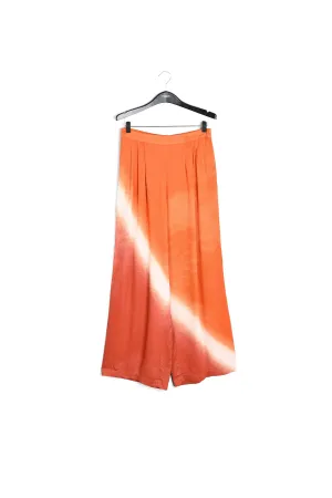Orange wide-leg tie-dye pants