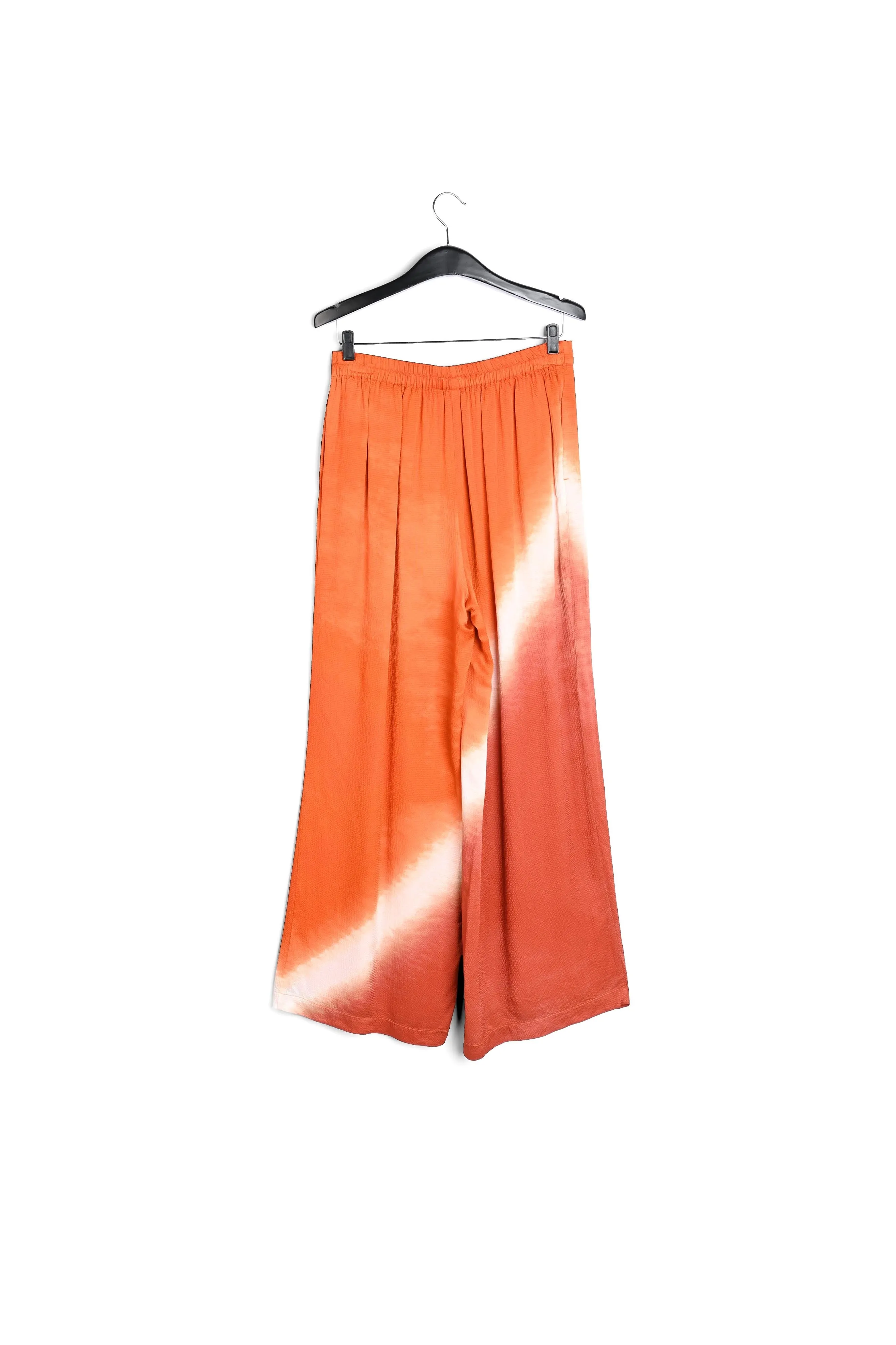 Orange wide-leg tie-dye pants
