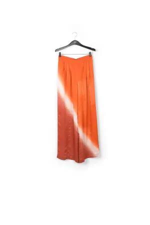 Orange wide-leg tie-dye pants