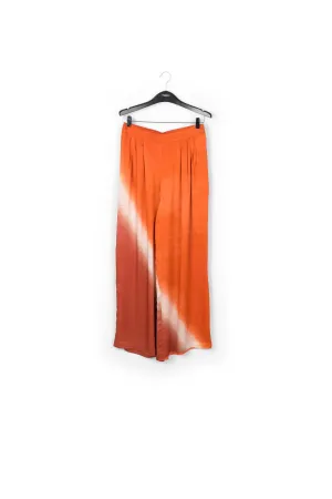 Orange wide-leg tie-dye pants