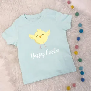 Organic Cotton Little Chick Happy Easter Kids/Baby T Shirt 7/8
