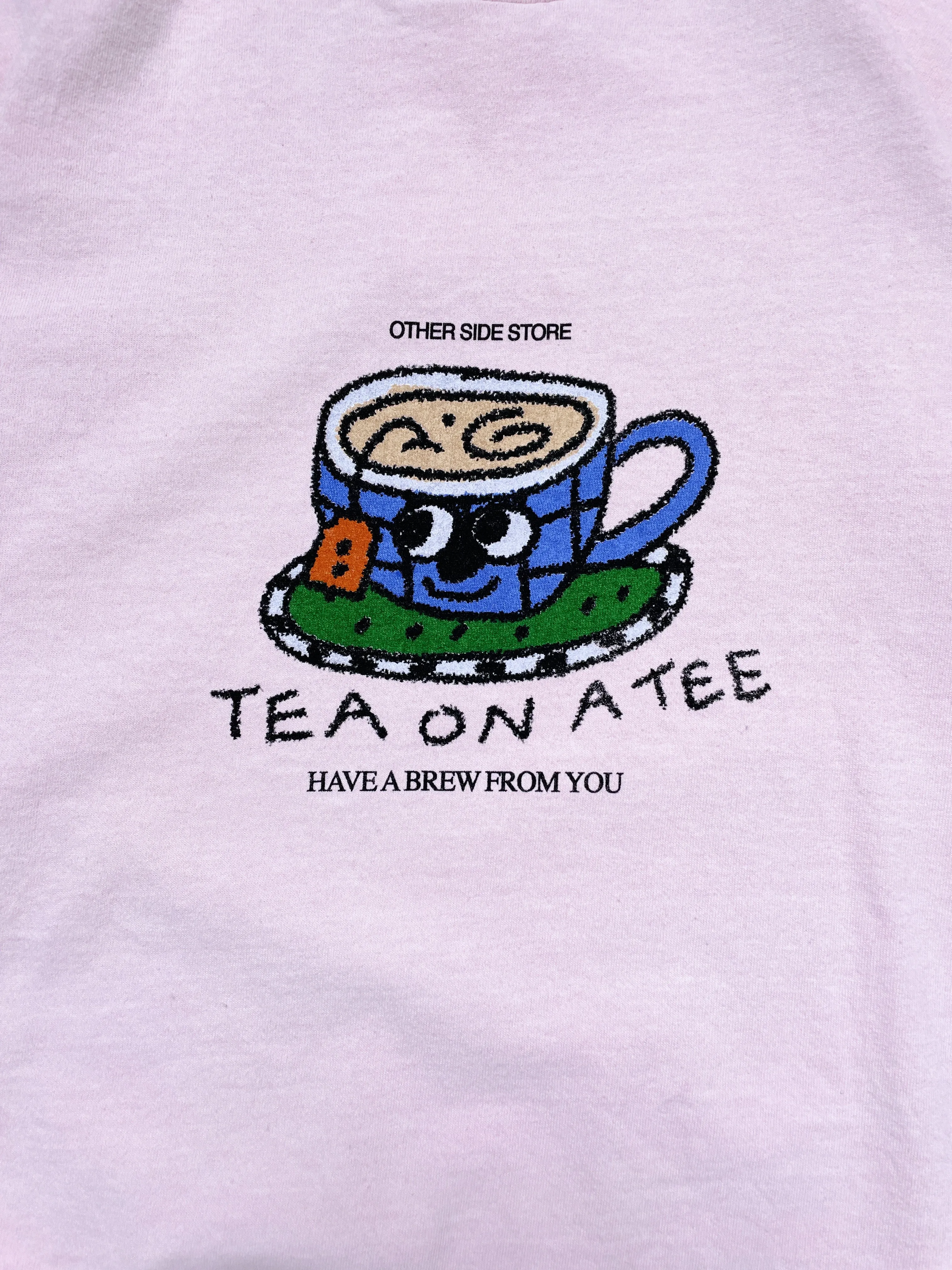 Other Side Store 'Tea on a Tee' Vintage Washed Tee - Light Pink