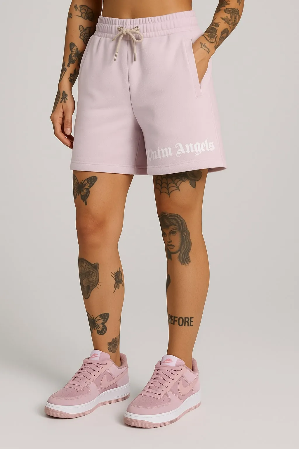 Palm Angels FLEECE GIRL SHORT LOGO