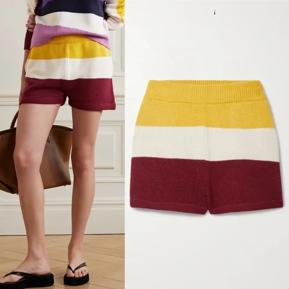 PARADIS PERDUS   NET SUSTAIN Jasper Striped Recycled Knitted Sweater Shorts S