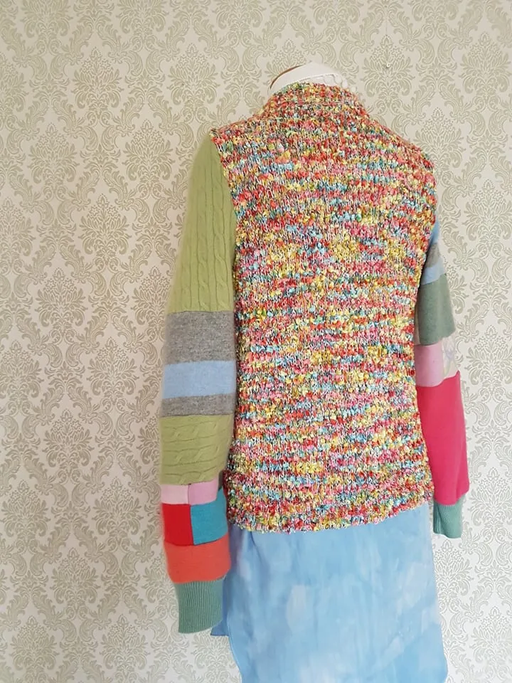 Pastel Rainbow Patchwork Cardigan