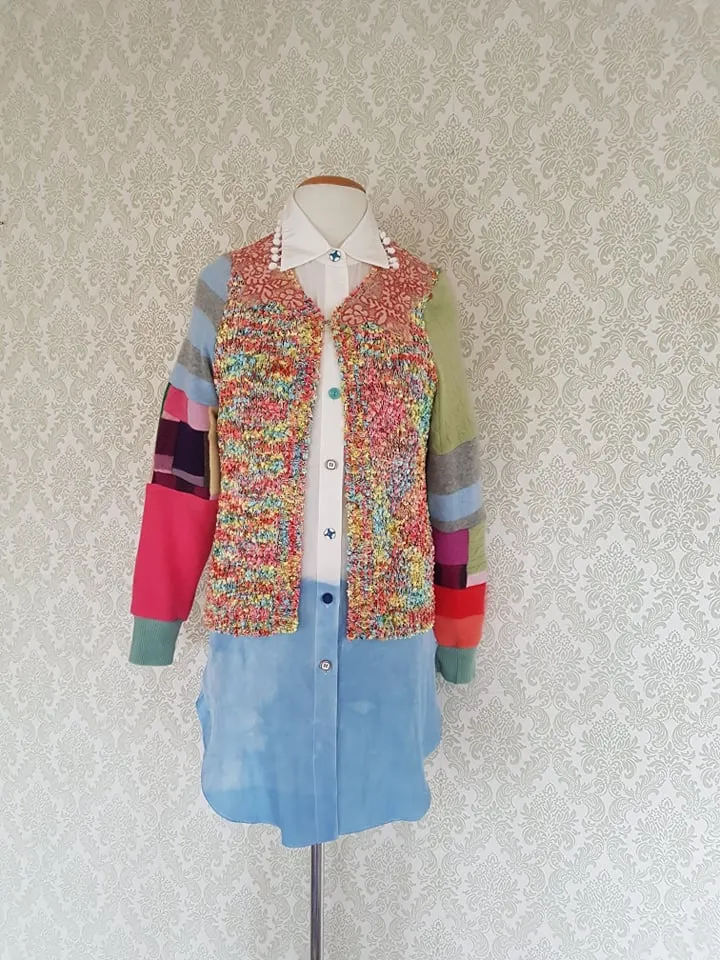Pastel Rainbow Patchwork Cardigan