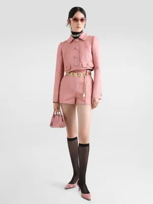 Pink Quilted Jacquard Shorts with DG Logo