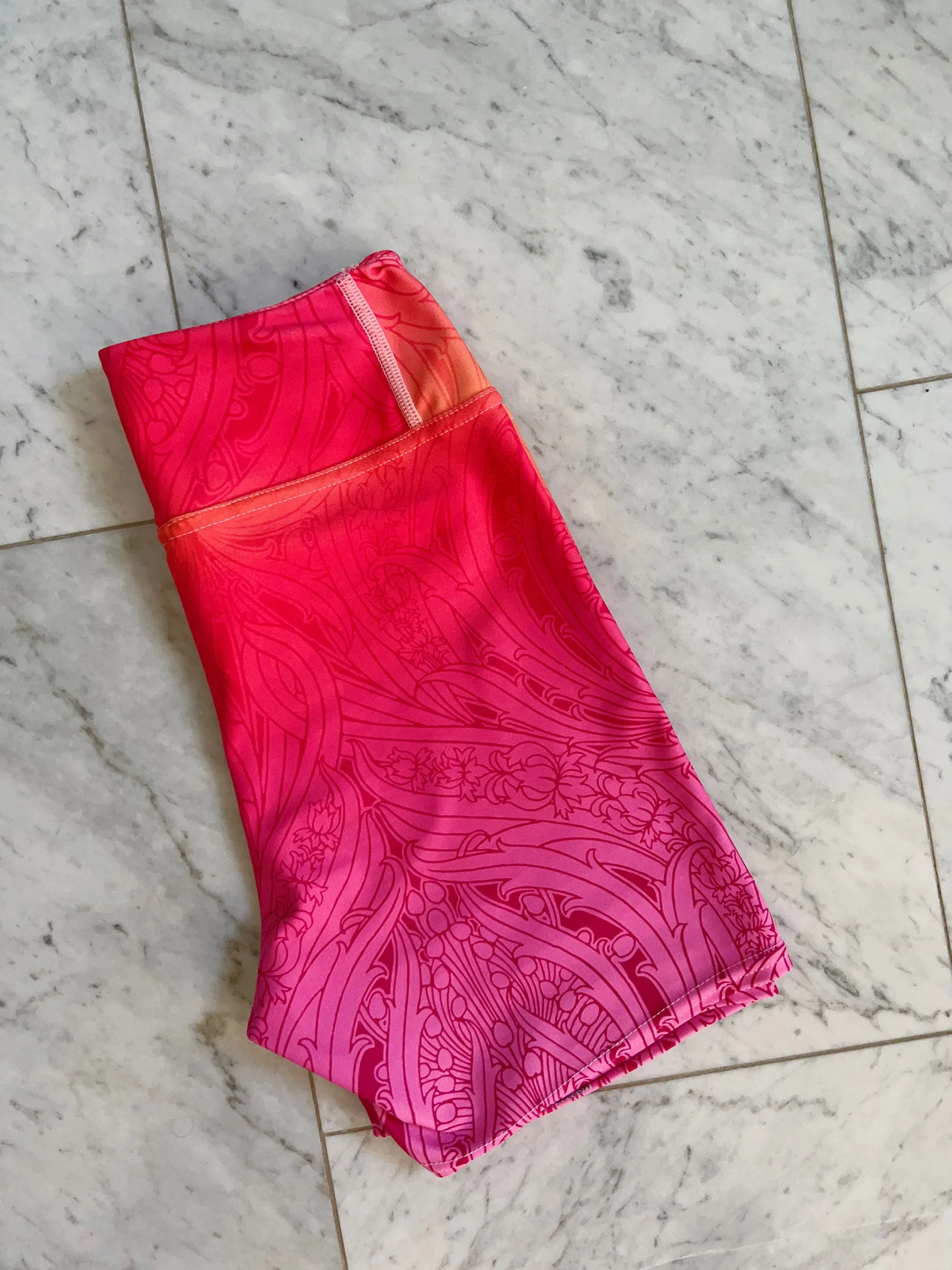Pink Sunset Yoga Shorts
