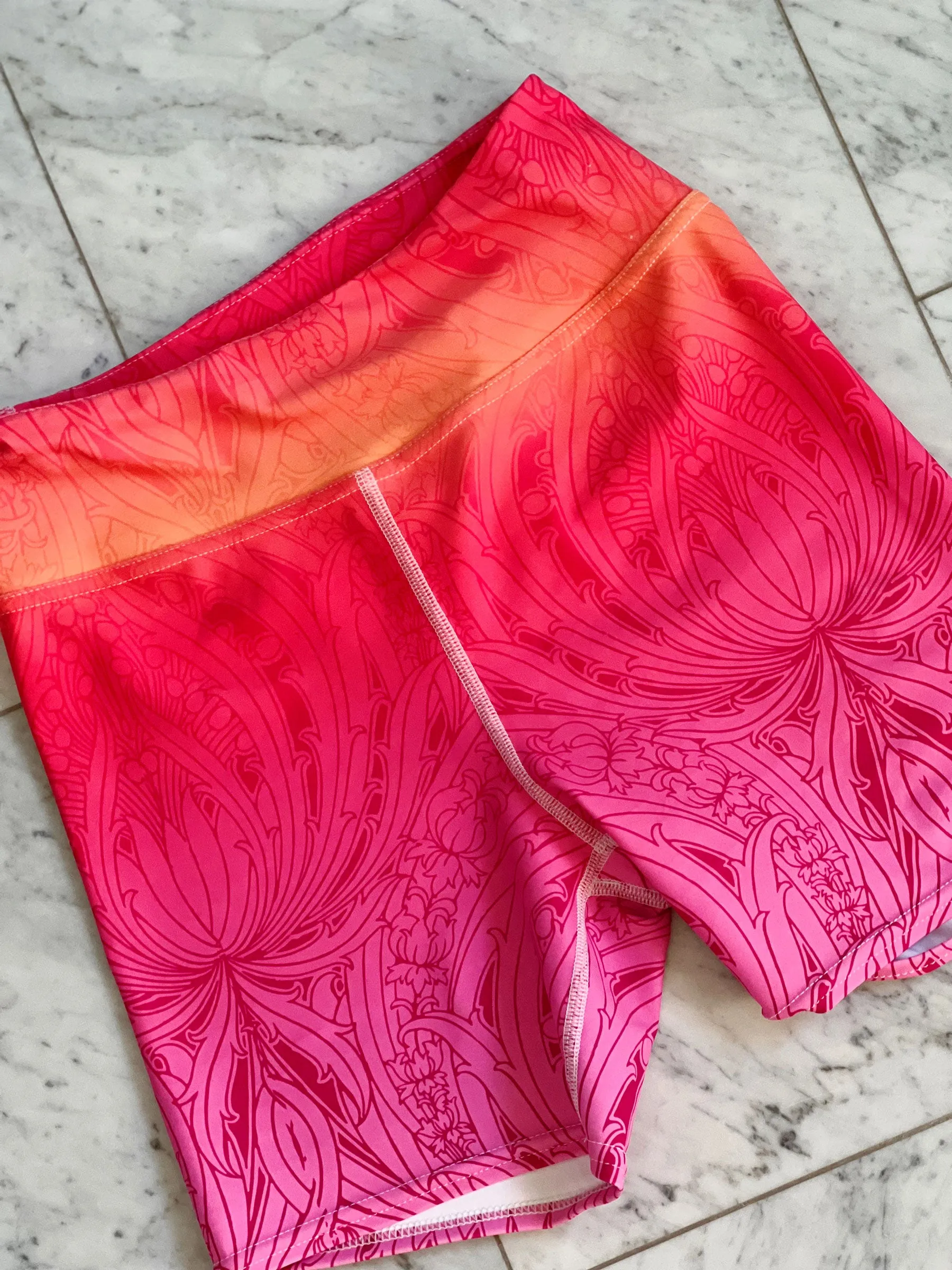 Pink Sunset Yoga Shorts