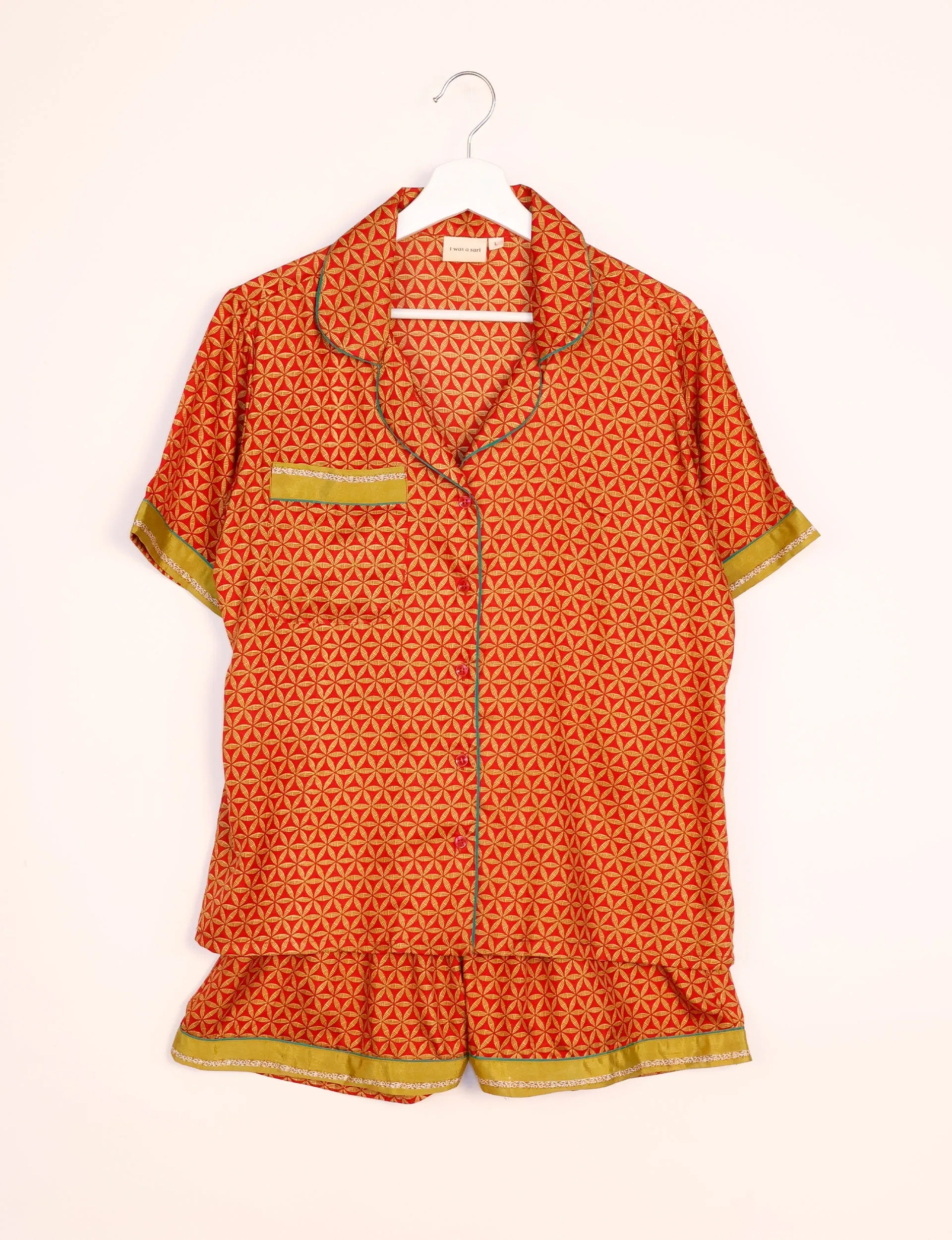 PJ SET SHORT WITH SHORT SLEEVES
