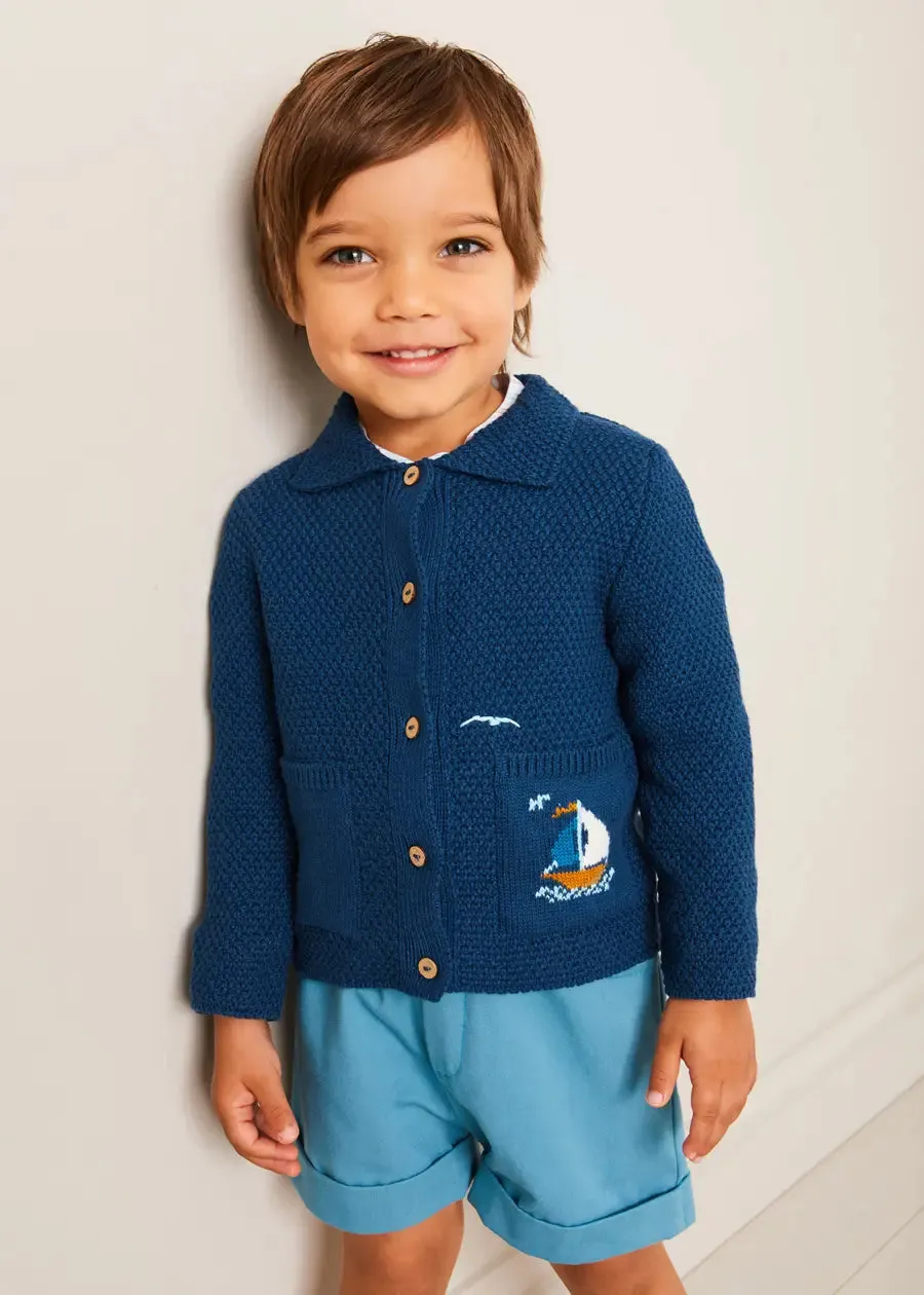 Plain Elasticated Shorts in Blue (12mths-4yrs)
