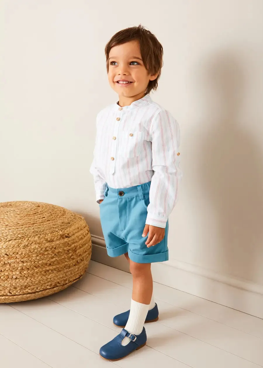 Plain Elasticated Shorts in Blue (12mths-4yrs)