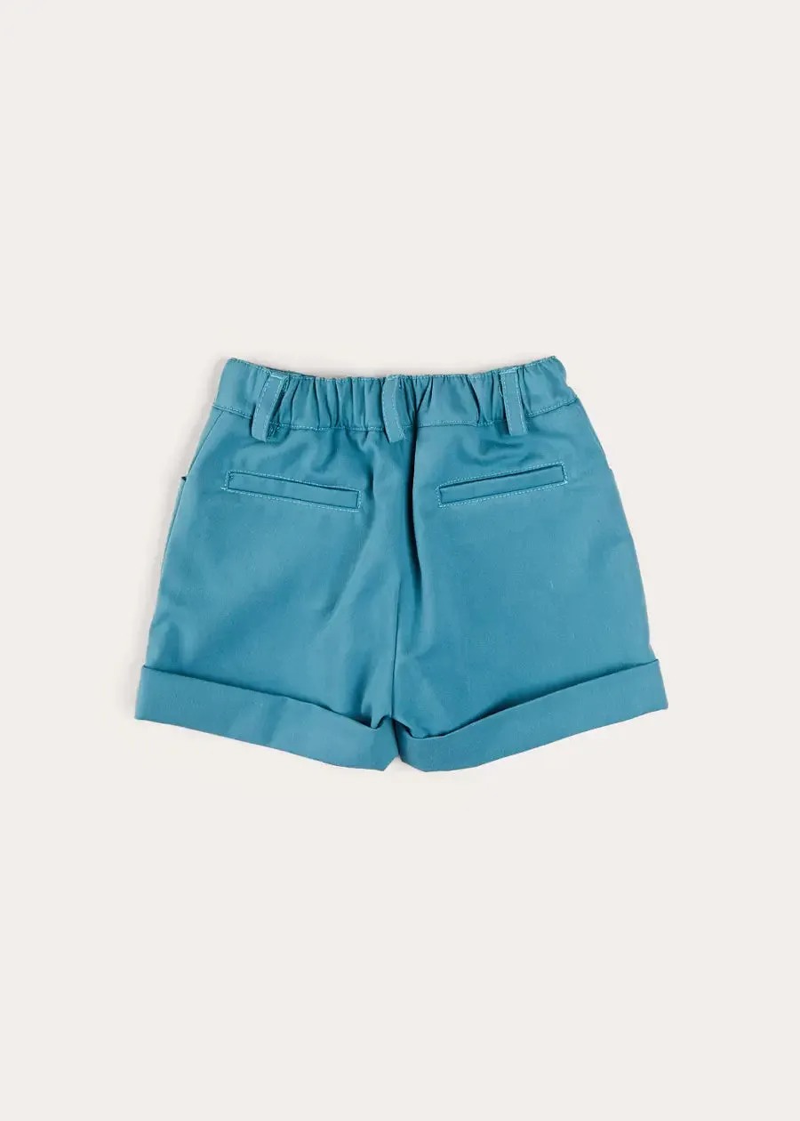 Plain Elasticated Shorts in Blue (12mths-4yrs)