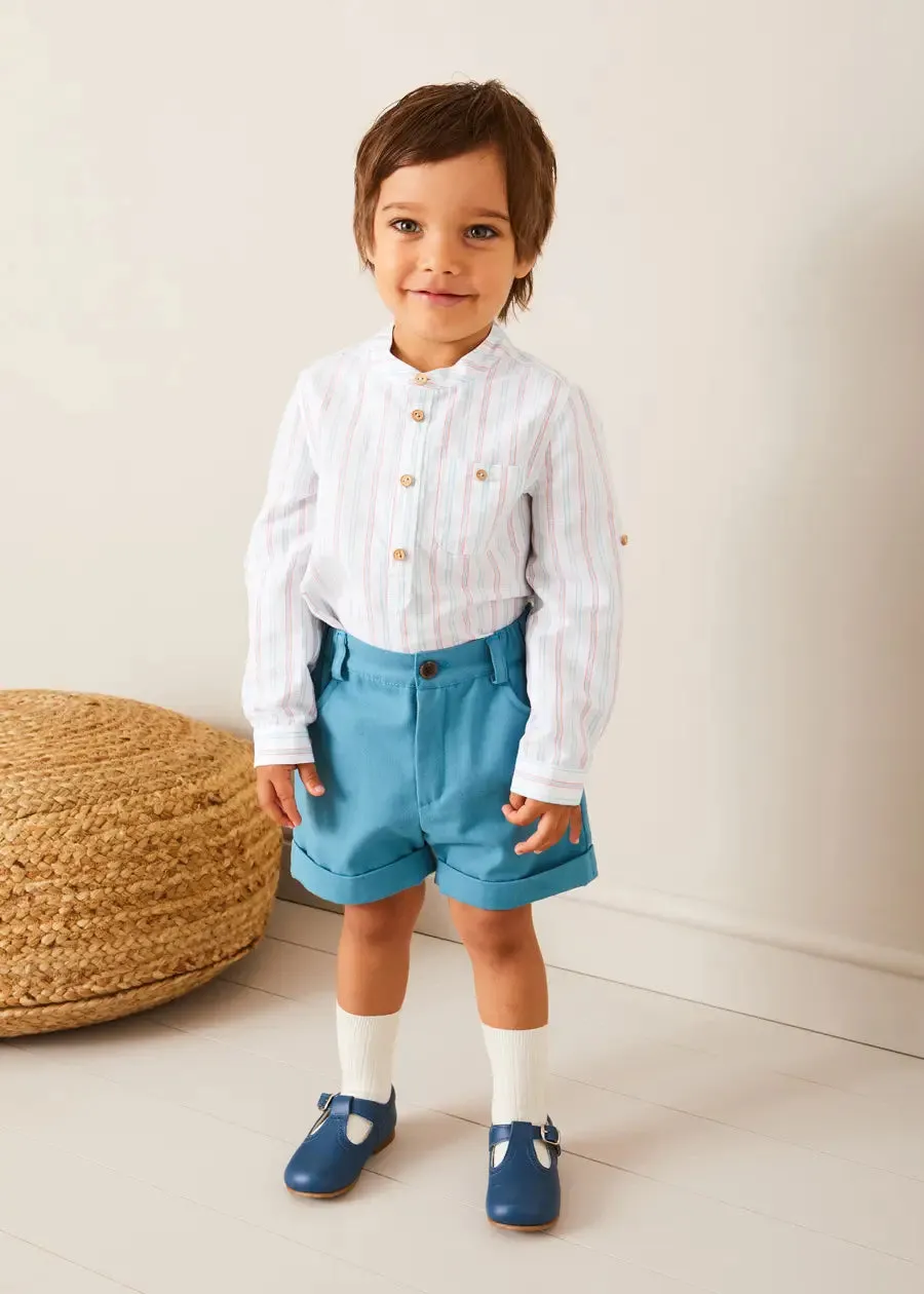Plain Elasticated Shorts in Blue (12mths-4yrs)