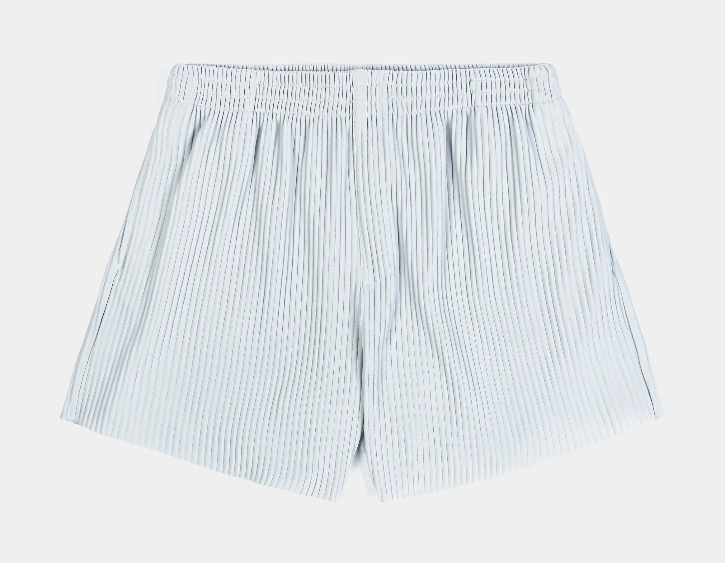 Pleated Fleece Womens Shorts (Blue)
