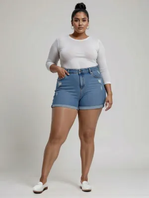 Plus Midrise Essential 5-inch Boyfriend Denim Short