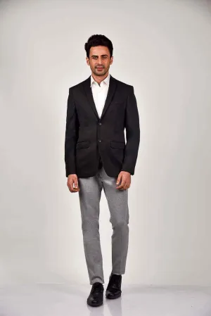 Plus Size of Black Knitted Fashion Blazer