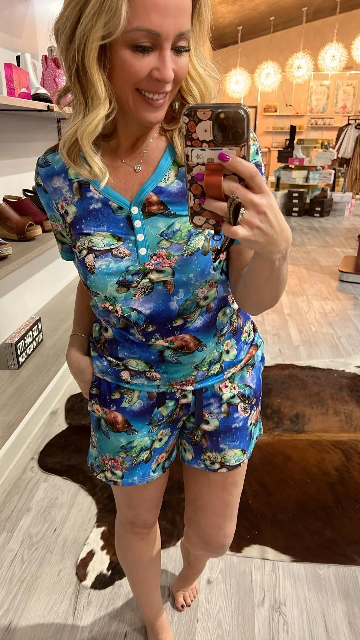 PREORDER: Matching Short Pajamas in Turtle (Ships Early May)