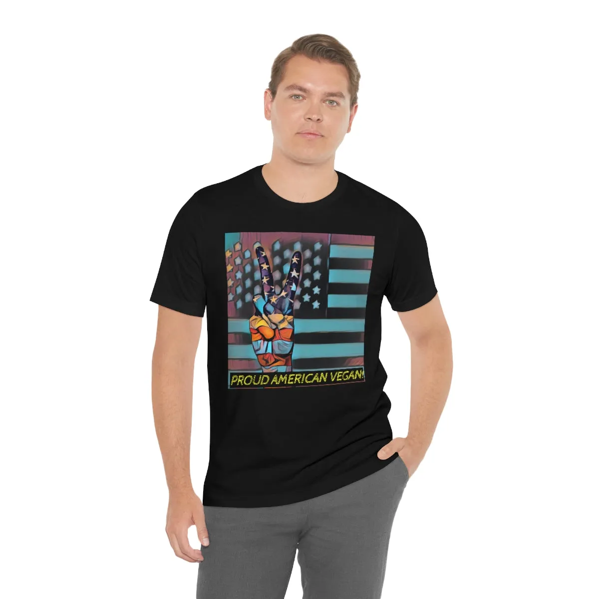 Proud American Vegan! 3 Short Sleeve Tee