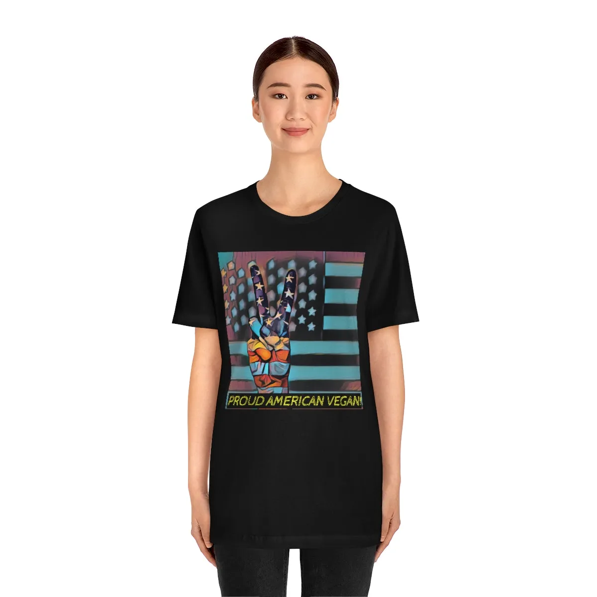 Proud American Vegan! 3 Short Sleeve Tee