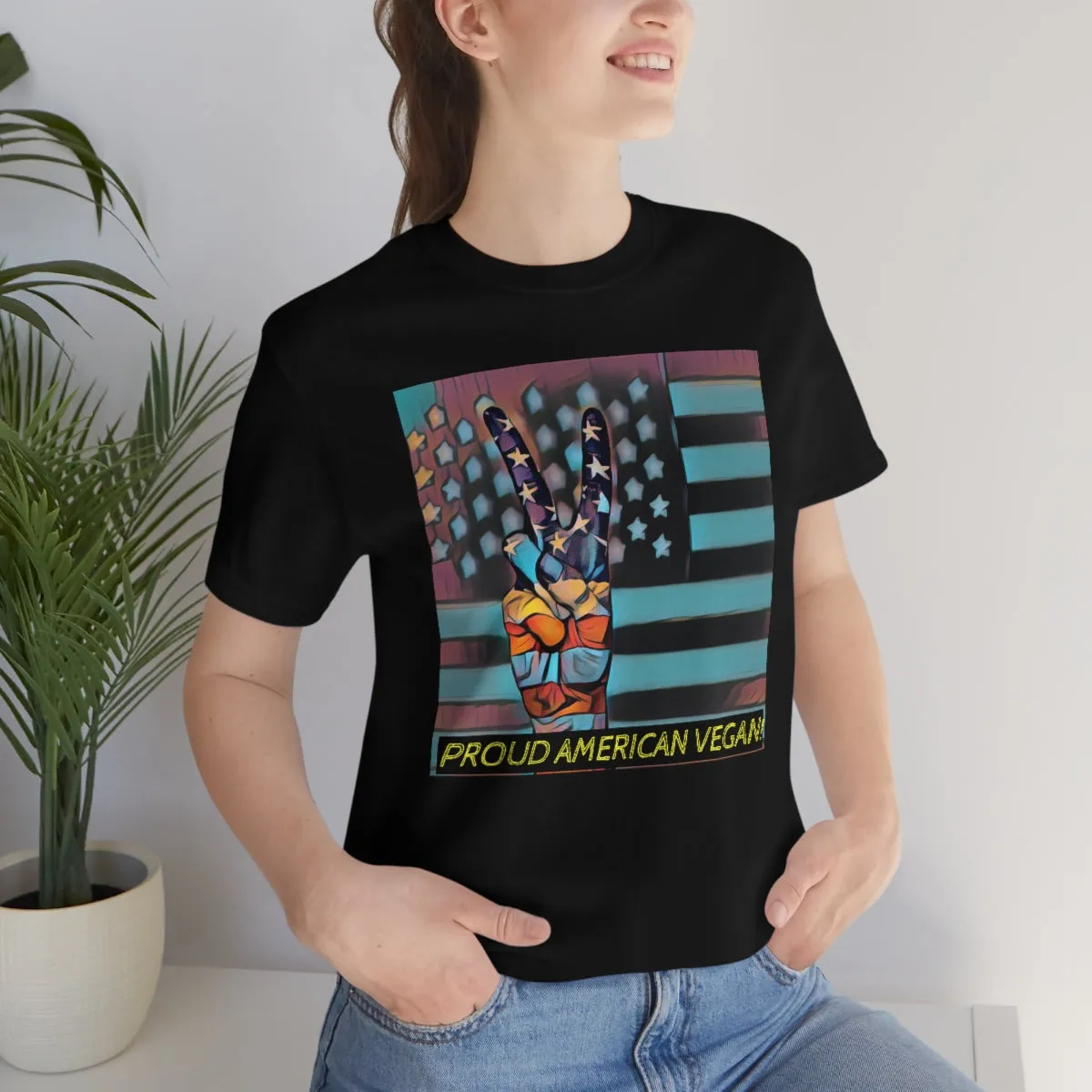 Proud American Vegan! 3 Short Sleeve Tee