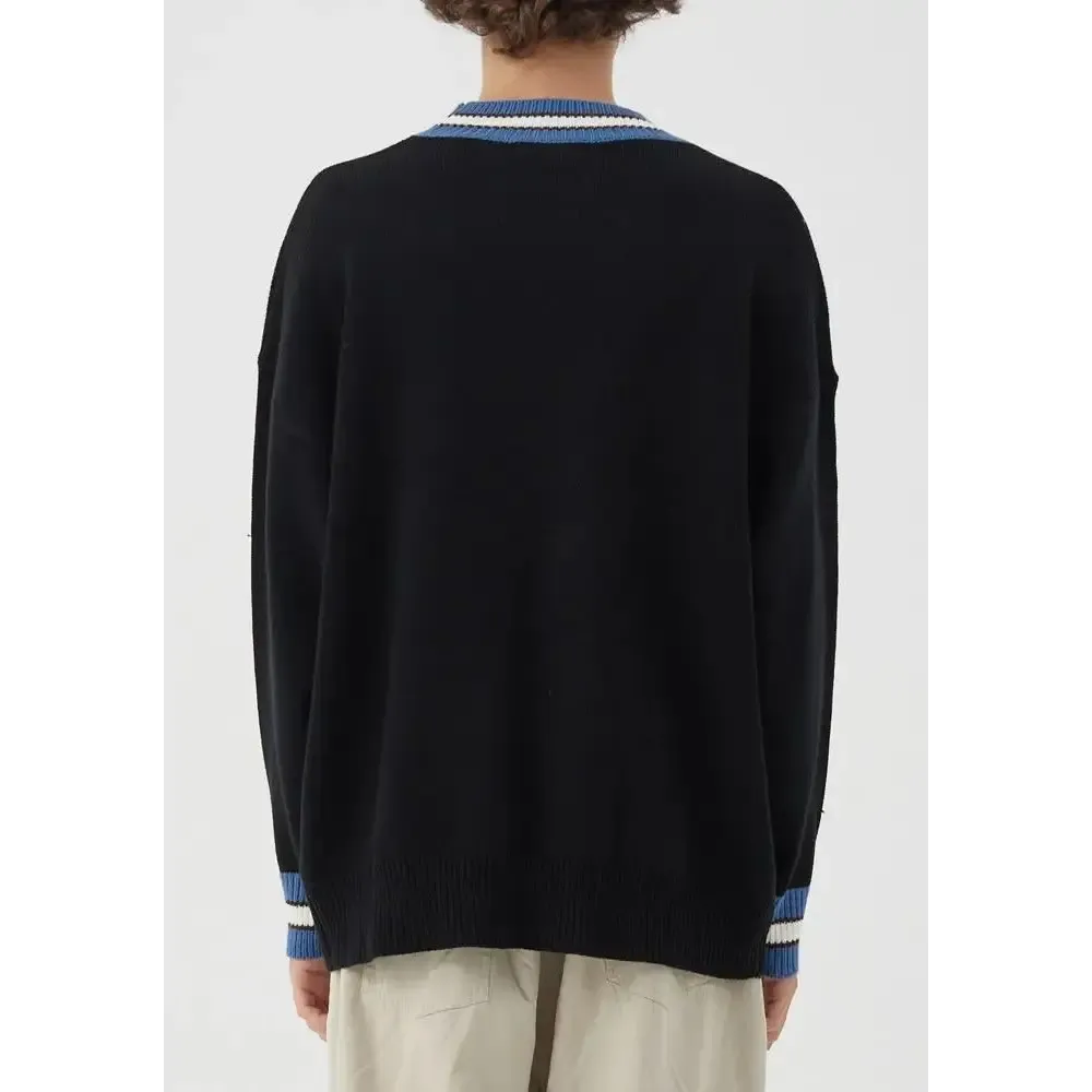 Pull Vintage à Broderie Ours - Sweater Tricoté Y2K Unisexe