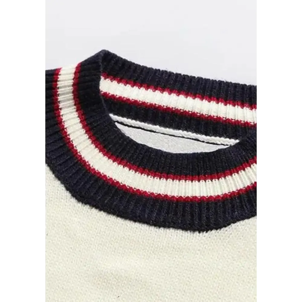 Pull Vintage à Broderie Ours - Sweater Tricoté Y2K Unisexe
