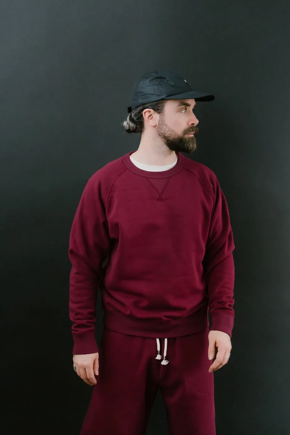 Pullover Crew Neck - Super Looper French Terry - Burgundy
